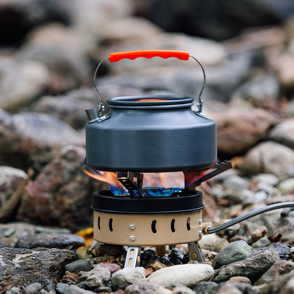 موقد غاز محمول مضاد للرياح للتخييم والرحلات الخارجية | Portable Windproof Camping Cookout Gas Stove Holder Set