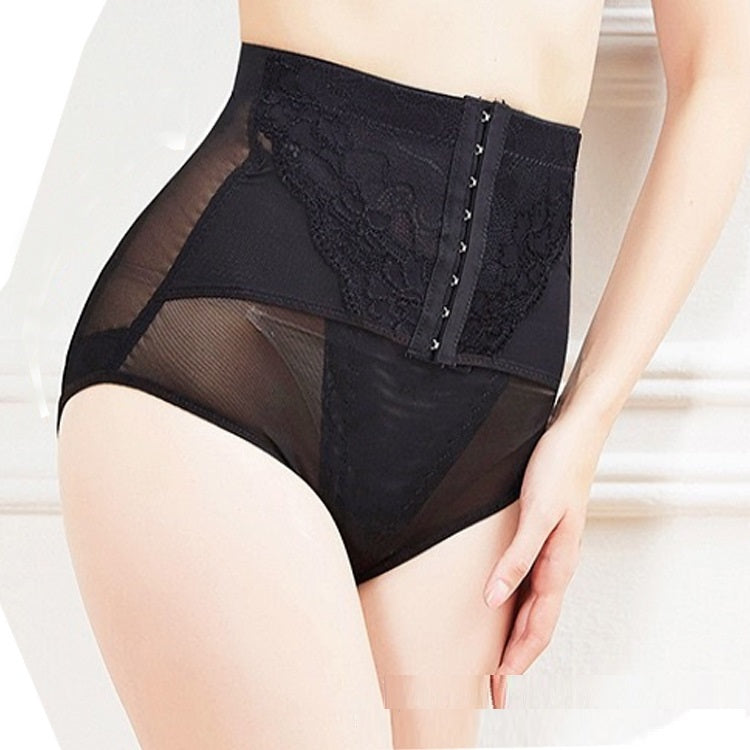 سروال تشكيل الجسم سلس بخصر متوسط | Women's Mid-waist Mesh Seamless Corset Waist And Hip Lift Body Sculpting Panties