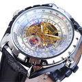 ساعة ميكانيكية أوتوماتيك بزجاج أزرق وتصميم مجوف لرجال الأعمال | Business-Casual Blue Glass Hollowed-Out Large-Dial Automatic Mechanical Watch