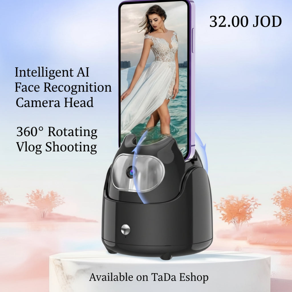رأس كاميرا ذكي بتقنية التعرف على الوجه بالذكاء الاصطناعي دوران 360 درجة | Intelligent AI Face Recognition Camera Head 360° Rotating Vlog Shooting