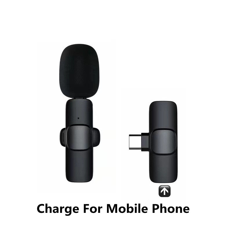 ميكروفون لافالير لاسلكي محمول للتسجيل الصوتي والمرئي | Wireless Lavalier Microphone Portable Audio Video Recording Mini Mic