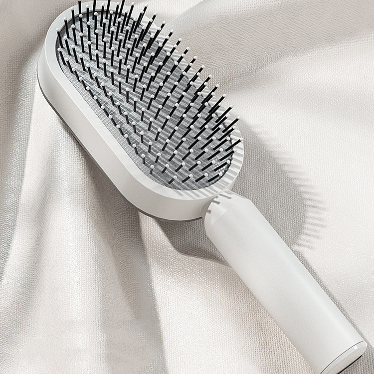 فرشاة شعر ذاتية التنظيف بضغطة واحدة مضادة للكهرباء لمساج فروة الرأس | Self Cleaning Hair Brush One-key Cleaning Anti-Static Airbag Massage Scalp Comb