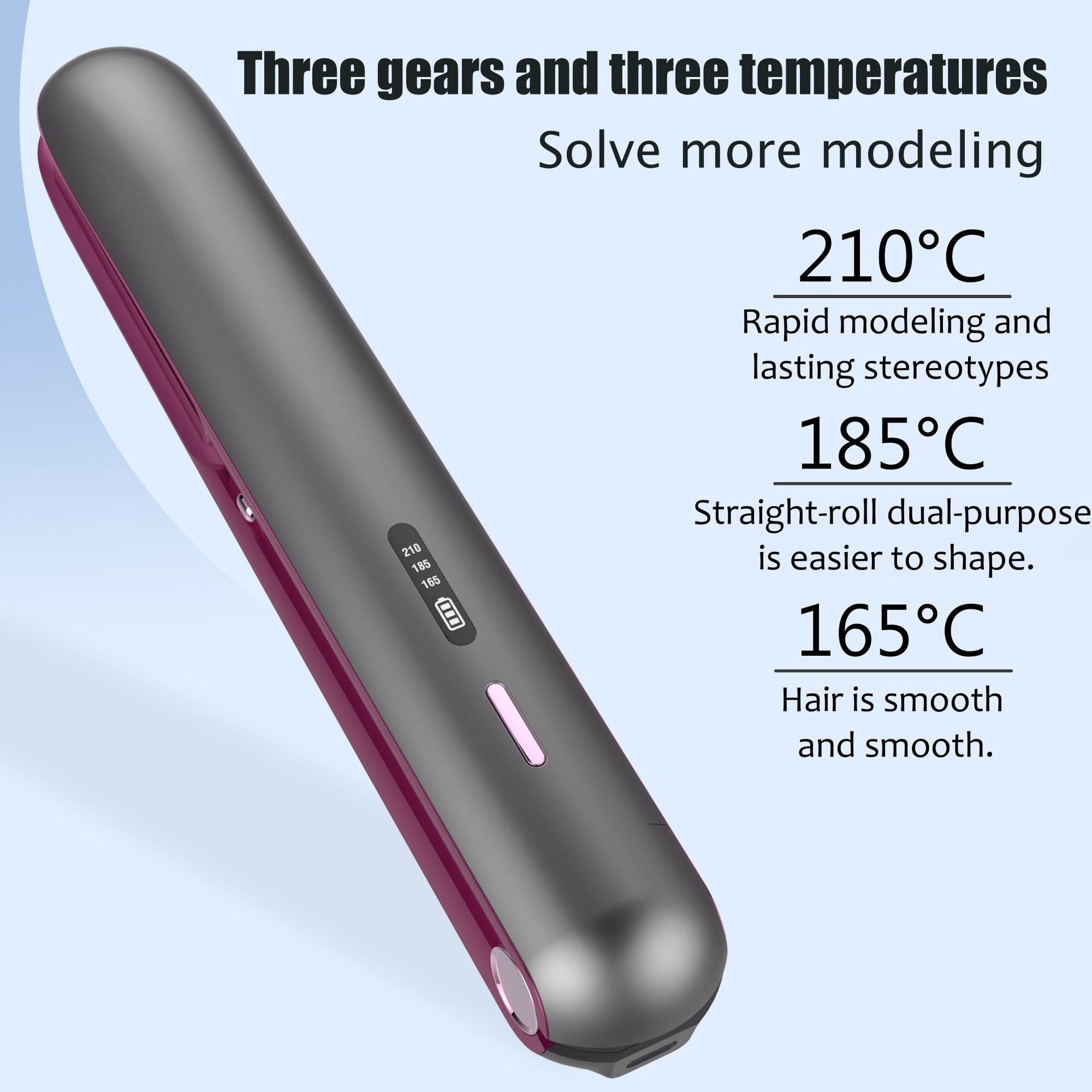 مكواة شعر صغيرة لاسلكية للفرد والتمويج | Wireless Charging Plywood Bangs For Curling Or Straightening Small Hair Straightener