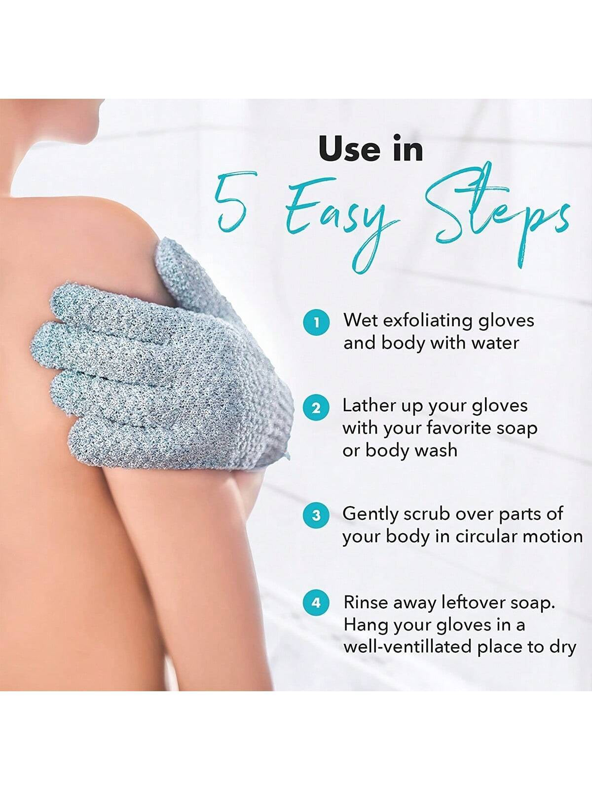 1/2 Pieces Exfoliating Shower Gloves, Shower Gloves Towel Bath Gloves, Reversible Exfoliating Gloves for Spa, Massage and Body Scrub, Body Scrub Bath Accessories Home Bathroom Decor Fall Decor Back to School