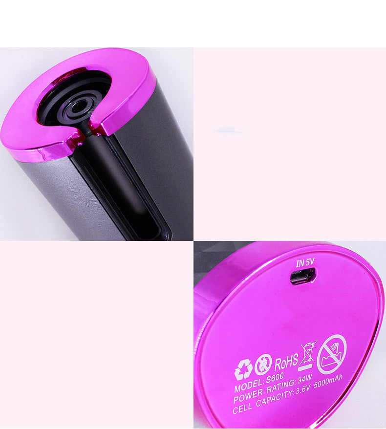 جهاز تجعيد الشعر التلقائي القابل للشحن | Rechargeable Automatic Hair Curler Women - LCD Display, Ceramic, Cordless