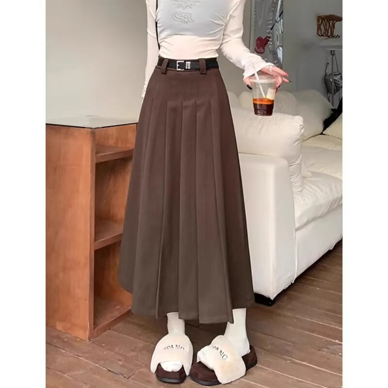 تنورة صوف نسائية عصرية مقاس كبير | Womens Fashionable Casual Wool Plus-Size Skirt