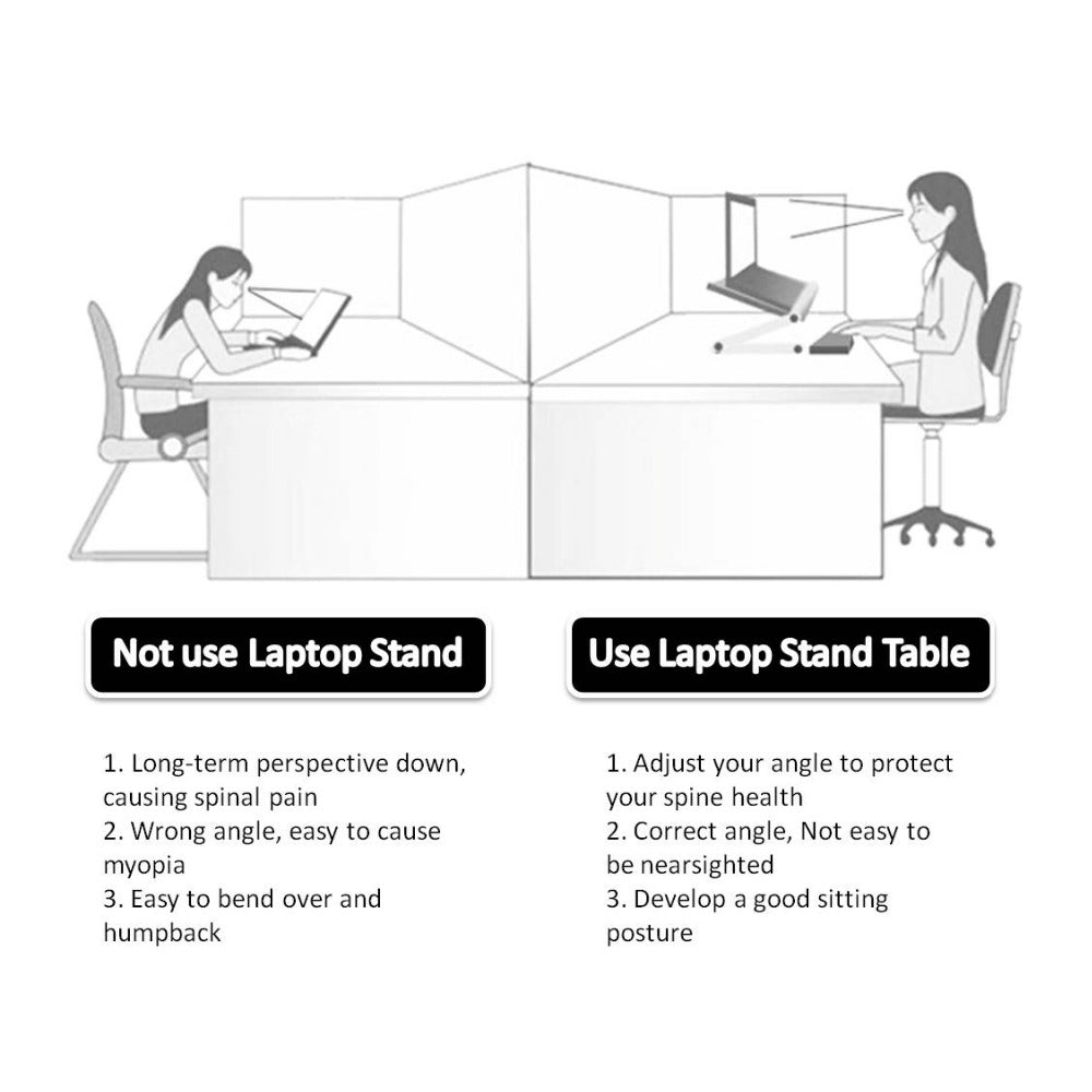 حامل لابتوب قابل للطي مريح بزاوية 360 درجة من ألومنيوم | Foldable Laptop Stand Ergonomic Desk Tablet Holder