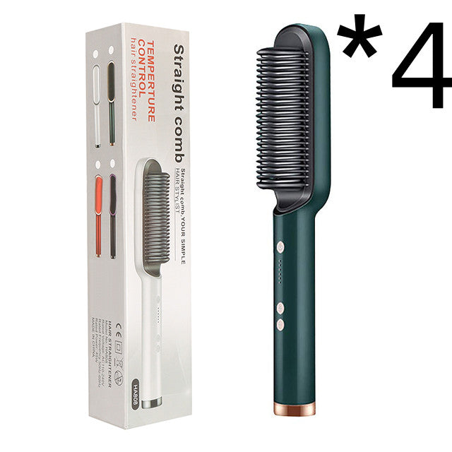 مكواة شعر 2 في 1 مع تجعيد | New 2 In 1 Hair Straightener Hot Comb Curling Tong Electric Hair Brush