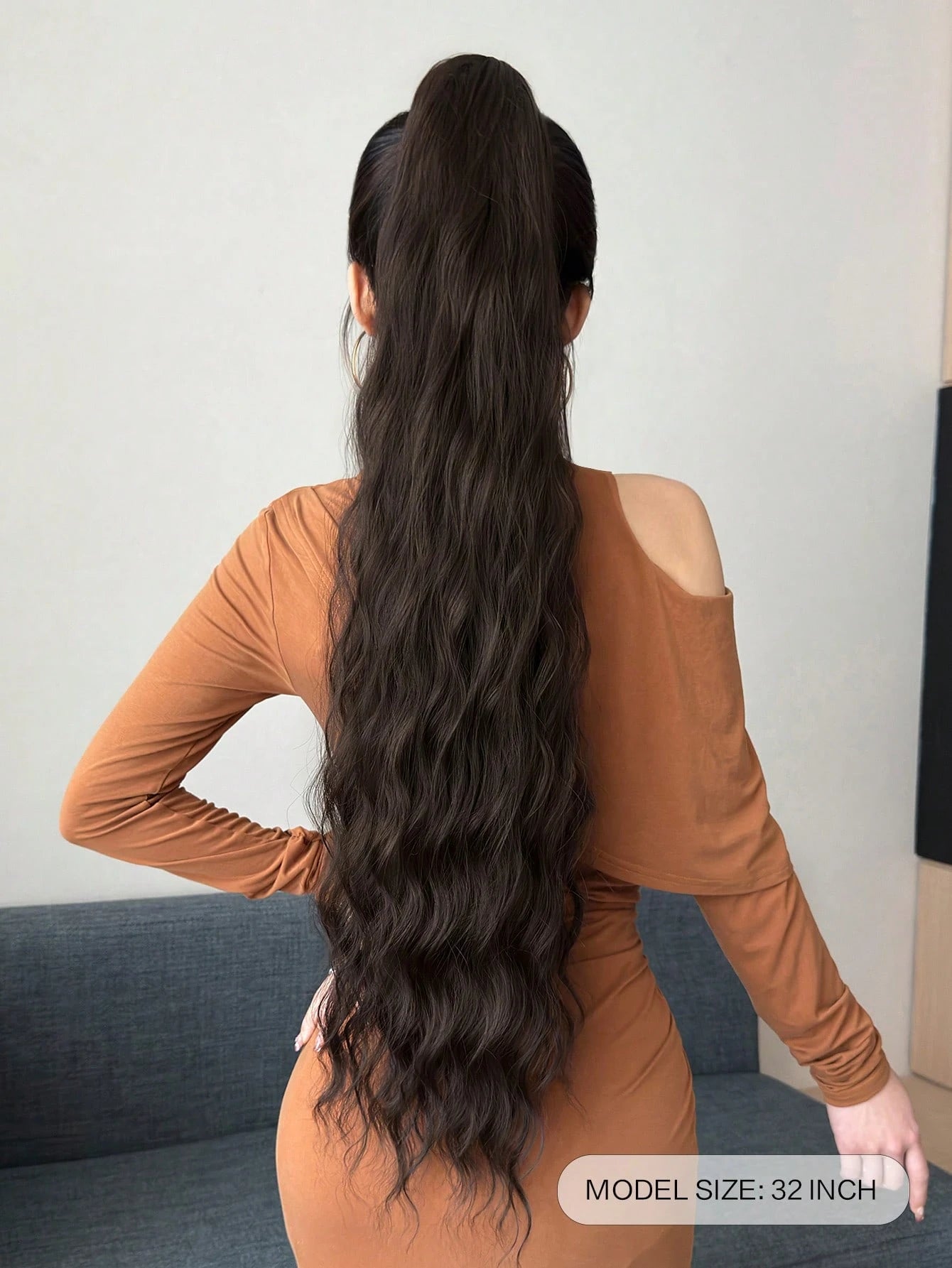 ZURO 32-Inch Long Wavy Synthetic Hair Extension, Heat Resistant Fiber Ponytail Clip-In, Suitable for Women & Girls, Party & Daily Use