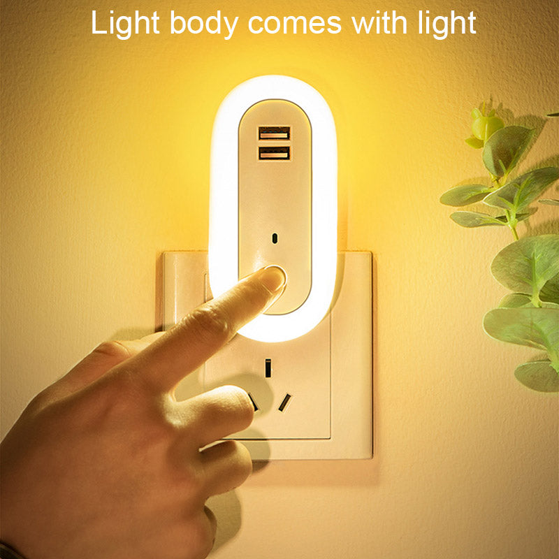 مصباح جداري LED بسيط مزود بمقبس تحكم عن بعد USB، مع مؤقت لتعتيم الإضاءة الليلية، مناسب لغرف النوم والمعيشة والممرات.