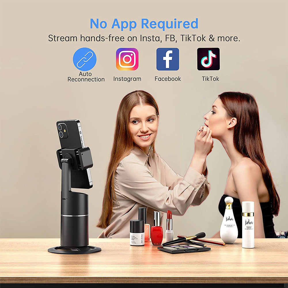 حامل سيلفي ذكي بتتبع تلقائي للوجه مع دوران 360 درجة | Automatic Face Tracking Selfie Stick Mobile Phone Holder 360 Rotation