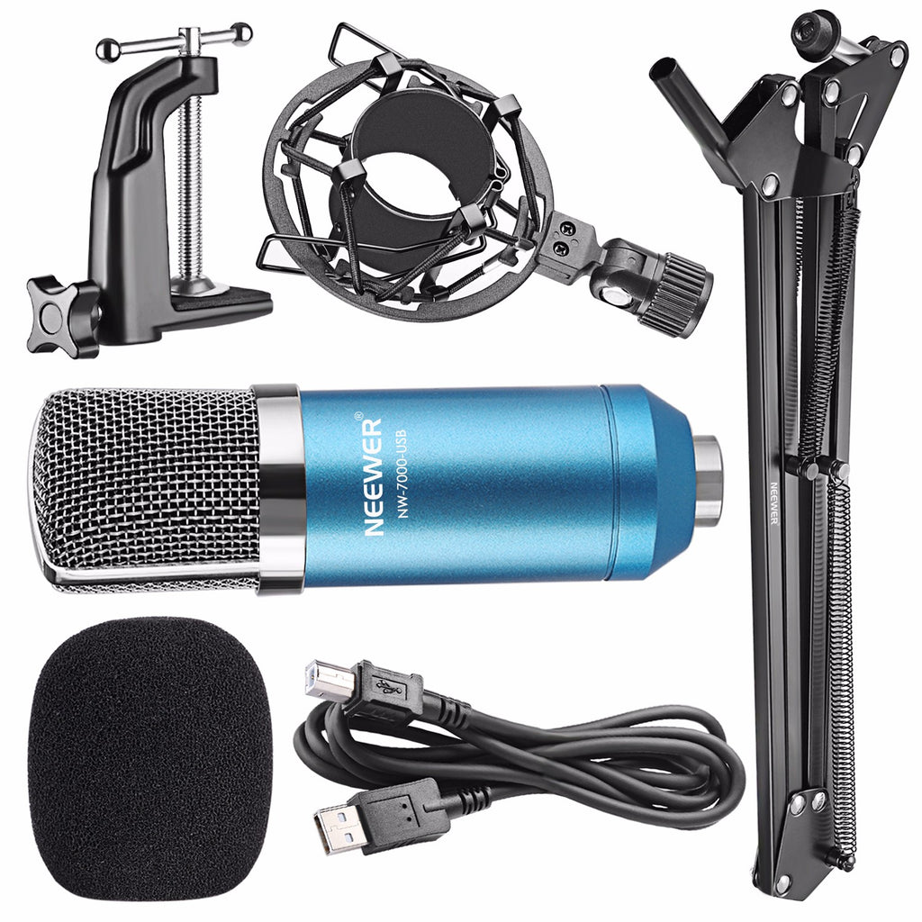 مايكروفون Neewer NW-7000 USB احترافي مع ذراع مقصية وحامل صدمات | Neewer NW-7000 USB Professional Studio Condenser Microphone Kit