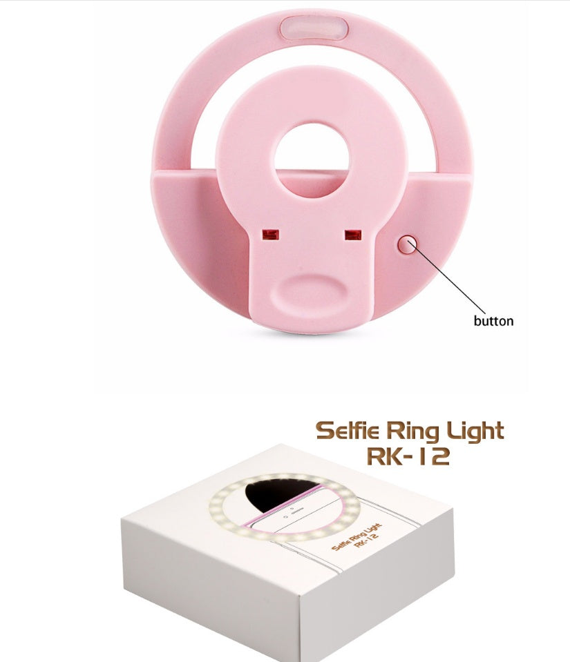 سيلفي سماعة الموبايل USB موديل RK12 | الهاتف المحمول صورة شخصية ملء ضوء USB شحن RK12