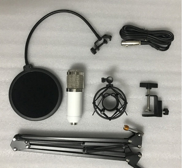 طقم مايكروفون BM800 مع حامل وشبكة وحامل صدمات | BM800 Microphone Set with Cantilever Stand, Pop Filter & Shock Mount