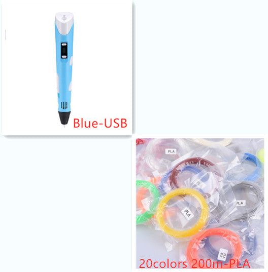 قلم طباعة ثلاثية الأبعاد للأطفال رسم وإبداع | 3D Print Pen Graffiti Stereoscopic Paintbrush Children Puzzle Painting Toy