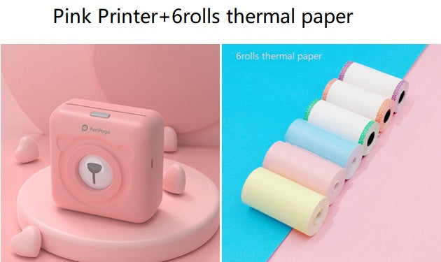طابعة حرارية لاسلكية صغيرة للملصقات والبطاقات | Mini Bluetooth Wireless Thermal Printer Paper Sticker Label Printer