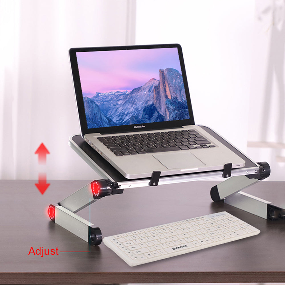 حامل لابتوب قابل للطي مريح بزاوية 360 درجة من ألومنيوم | Foldable Laptop Stand Ergonomic Desk Tablet Holder