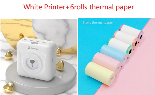 طابعة حرارية لاسلكية صغيرة للملصقات والبطاقات | Mini Bluetooth Wireless Thermal Printer Paper Sticker Label Printer