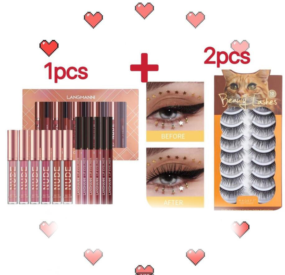 طقم أحمر شفاه مات ومحدد شفاه 12 قطعة مقاوم للماء | Lip Liner And Lipstick Makeup 12 Pcs Set 6 Matte Lipstick 6 Lip Liner Waterproof