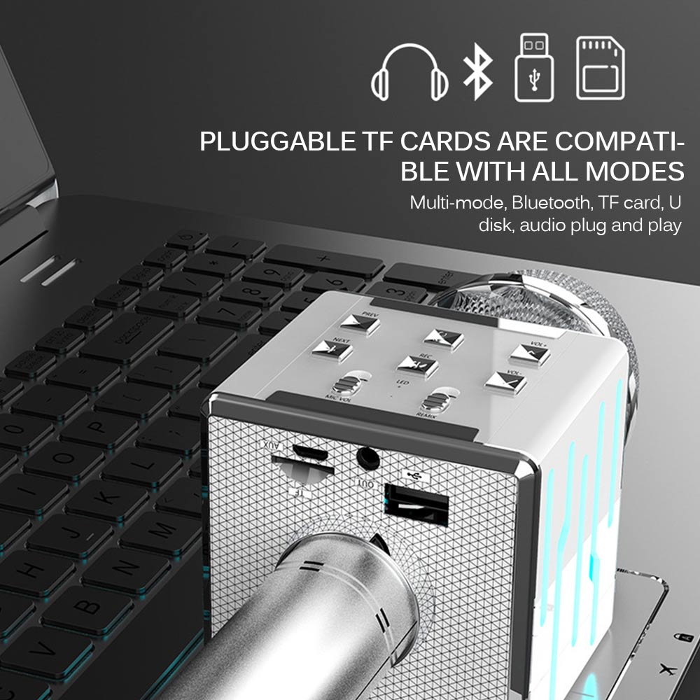 مايكروفون كوندنسر لاسلكي بلوتوث متعدد الاستخدامات | Wireless Bluetooth Condenser Microphone Audio Integrated