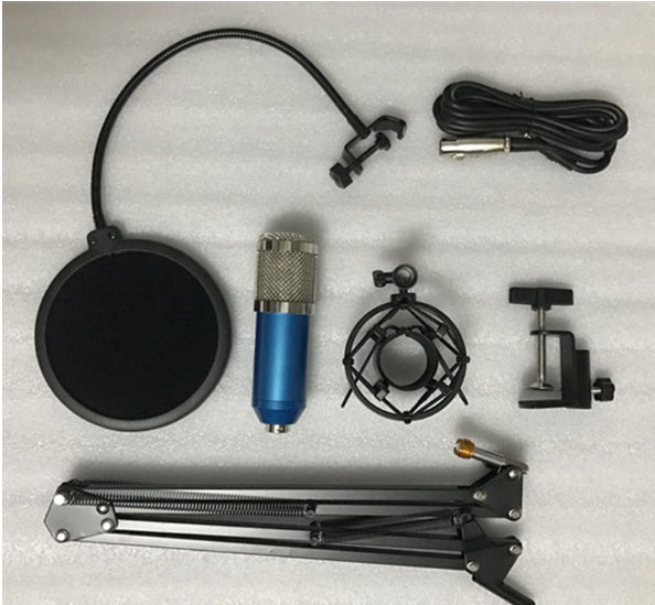 طقم مايكروفون BM800 مع حامل وشبكة وحامل صدمات | BM800 Microphone Set with Cantilever Stand, Pop Filter & Shock Mount