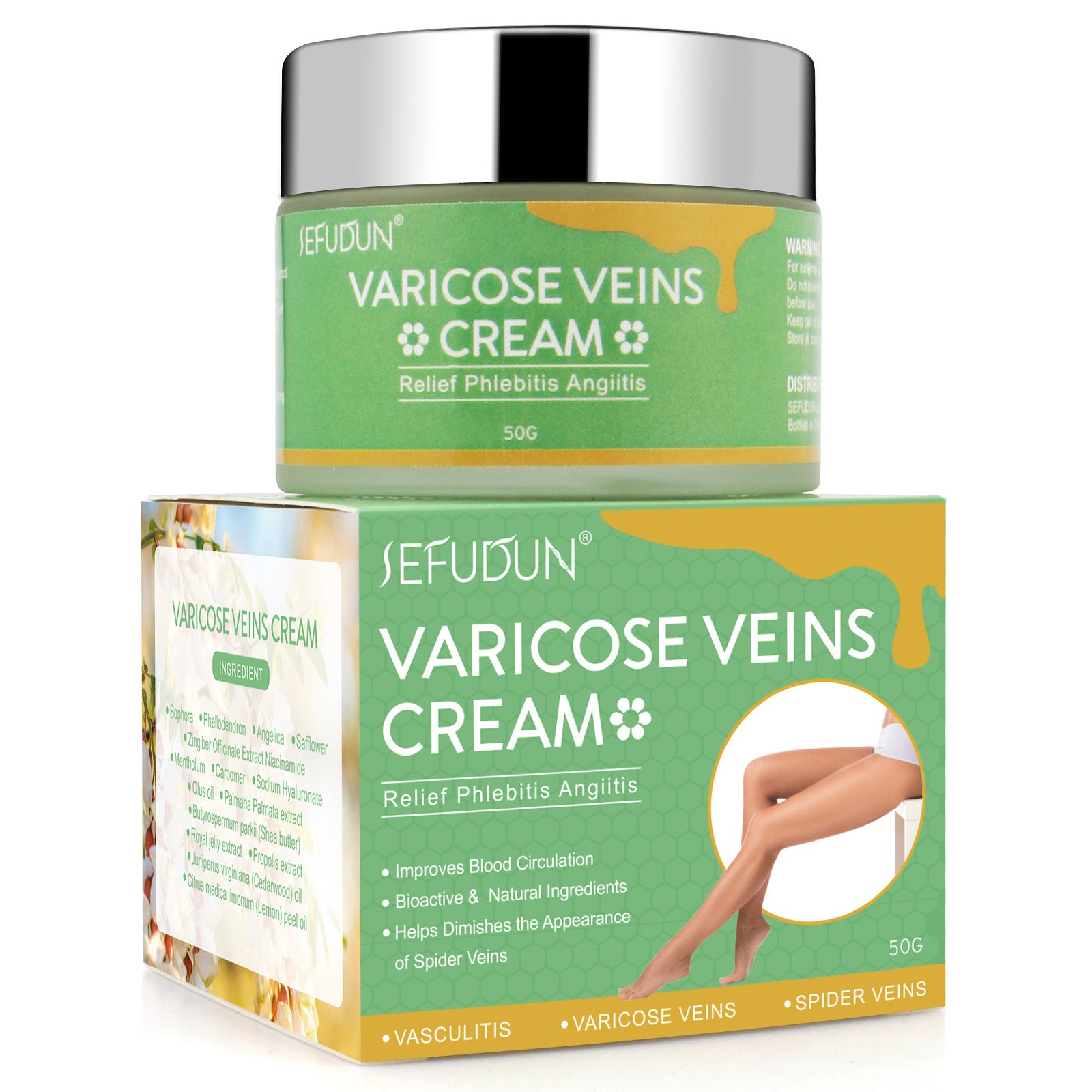 كريم علاج الدوالي والأوردة بالزعفران | Varicose Vein Cream Safflower 50g