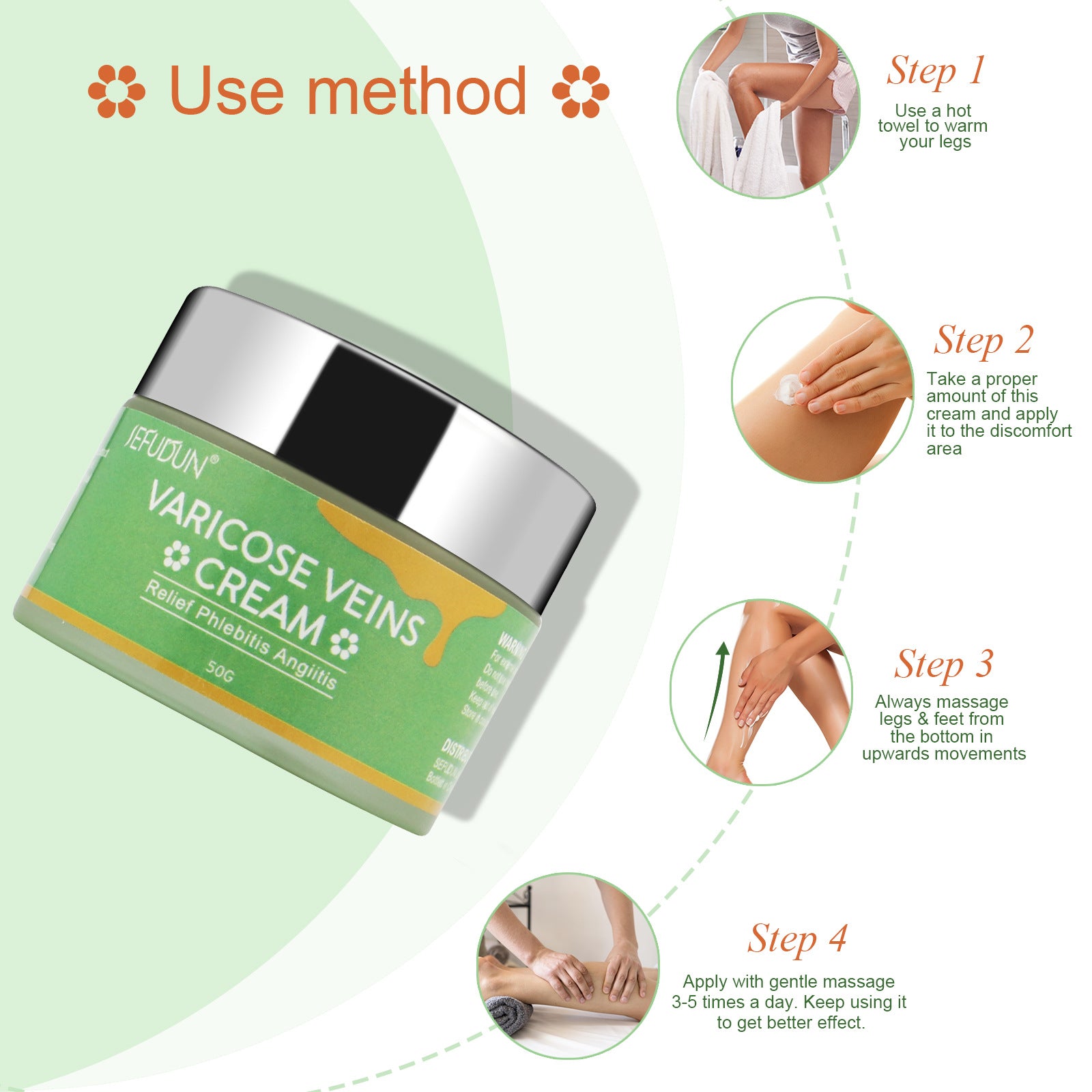 كريم علاج الدوالي والأوردة بالزعفران | Varicose Vein Cream Safflower 50g