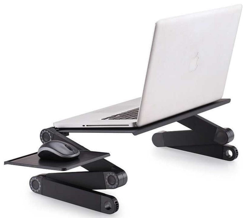 طاولة لاب توب قابلة للطي ألومنيوم للاستخدام على السرير | Folding Desk Retractable Adjustable Study Desk Aluminum Alloy Notebook Bracket