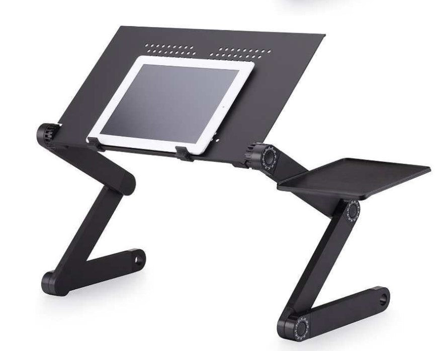 طاولة لاب توب قابلة للطي ألومنيوم للاستخدام على السرير | Folding Desk Retractable Adjustable Study Desk Aluminum Alloy Notebook Bracket