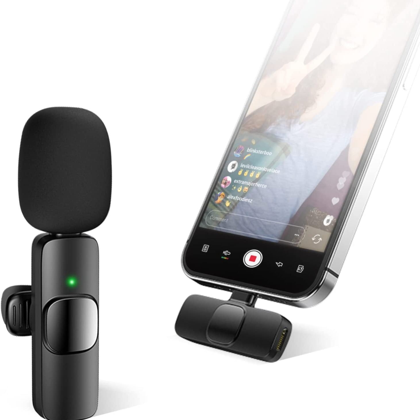 ميكروفون لافالير لاسلكي لـ iPhone وiPad احترافي | Wireless Lavalier Lapel Microphone for iPhone iPad