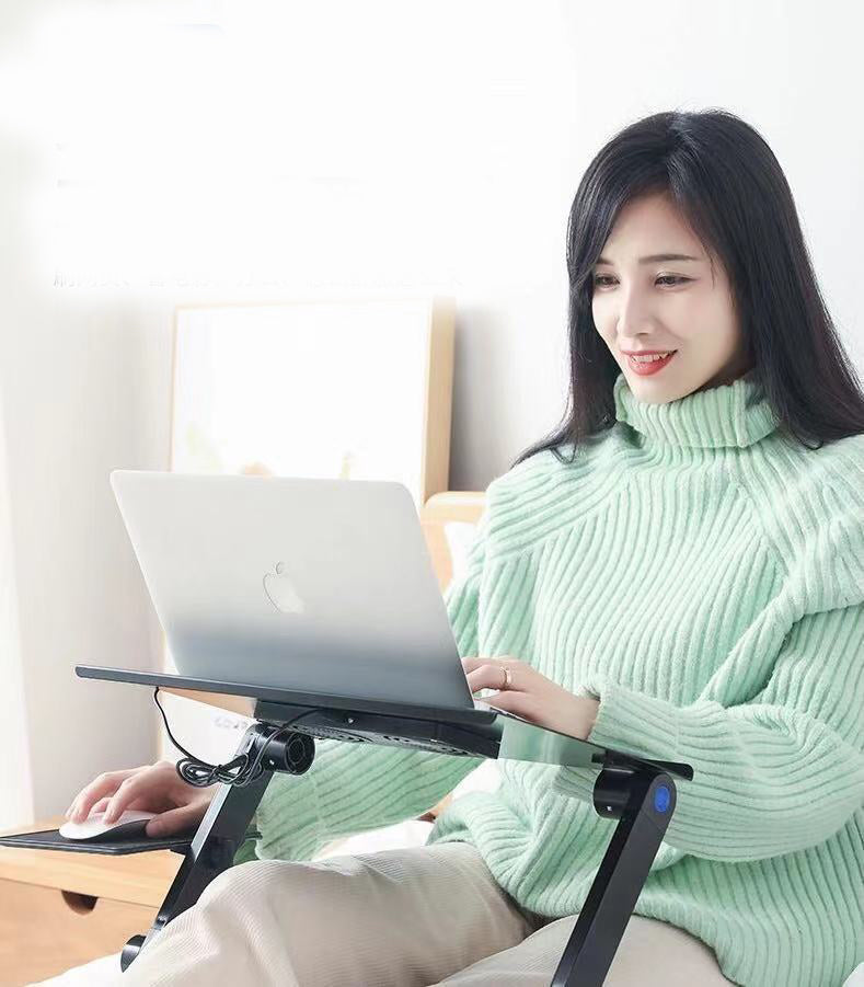 طاولة كمبيوتر قابلة للطي مع مروحتين لتبريد اللابتوب | Folding Computer Desk Notebook Computer Stable With Double Fan