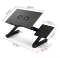 طاولة كمبيوتر قابلة للطي مع مروحتين لتبريد اللابتوب | Folding Computer Desk Notebook Computer Stable With Double Fan