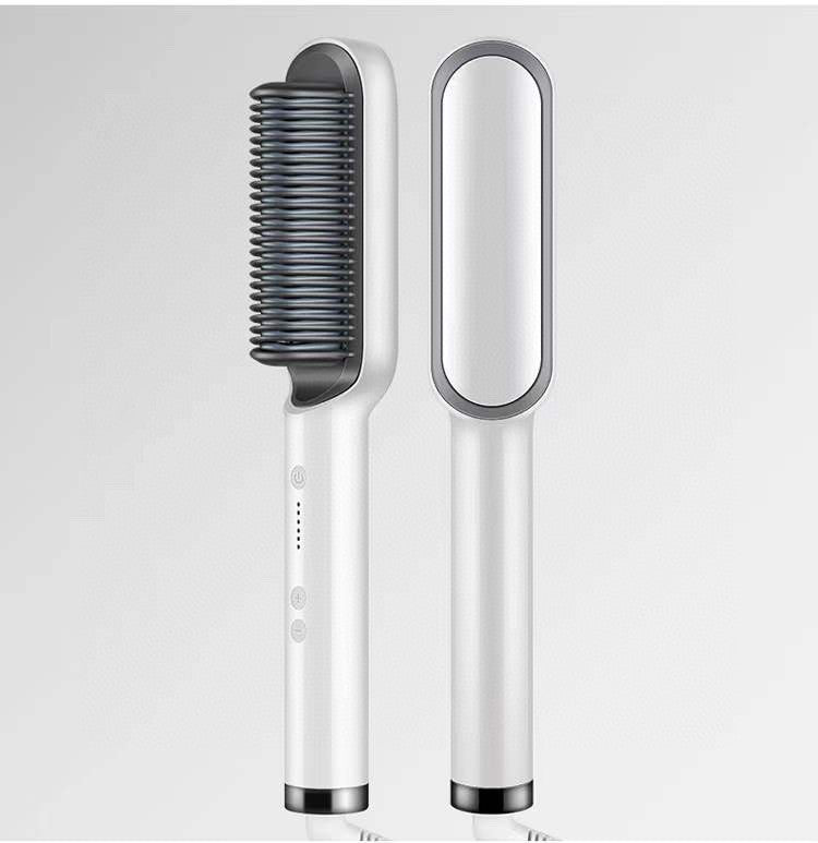 مكواة شعر 2 في 1 مع تجعيد | New 2 In 1 Hair Straightener Hot Comb Curling Tong Electric Hair Brush