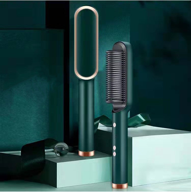 مكواة شعر 2 في 1 مع تجعيد | New 2 In 1 Hair Straightener Hot Comb Curling Tong Electric Hair Brush