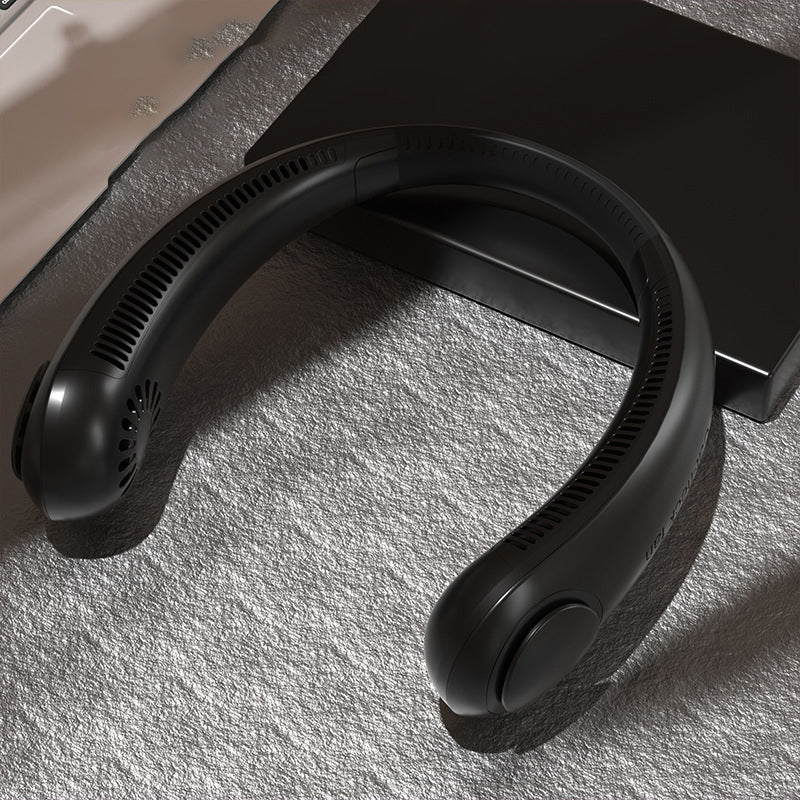 مروحة رقبة لاسلكية صامتة USB | Leafless Hanging Neck Fan USB Charging Silent