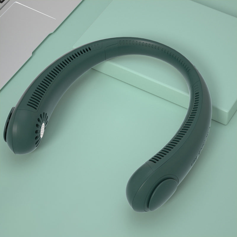 مروحة رقبة لاسلكية صامتة USB | Leafless Hanging Neck Fan USB Charging Silent