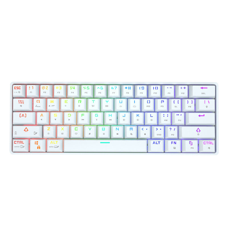 كيبورد ميكانيكي لاسلكي بلوتوث بمفاتيح PBT ملونة | Wireless Bluetooth Keyboard Colorful PBT Keycaps Mechanical Keyboard