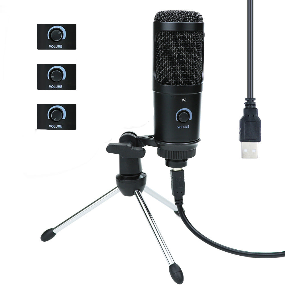 مايكروفون سلكي للكمبيوتر والبث المباشر | Wired Microphone Computer K Song Live Microphone