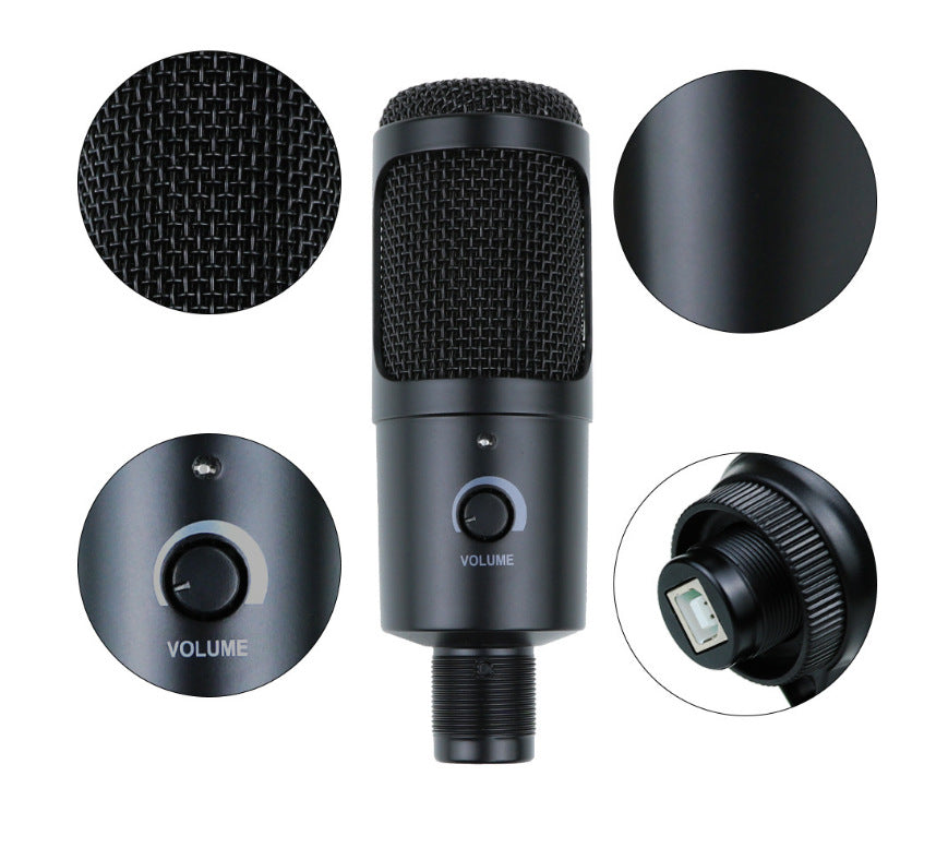 مايكروفون كوندنسر USB للكمبيوتر والبث المباشر 192KHz | Computer USB Live Condenser Microphone 192KHz 24Bit