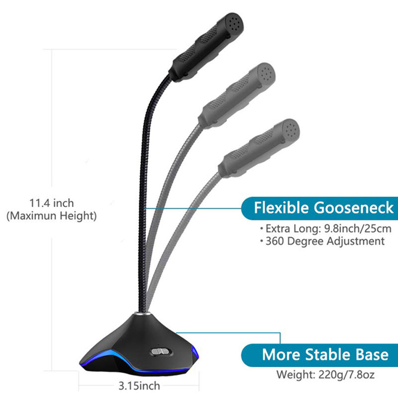 مايكروفون RGB للكمبيوتر والألعاب والبث المباشر | RGB Computer Gaming Live Streaming Microphone