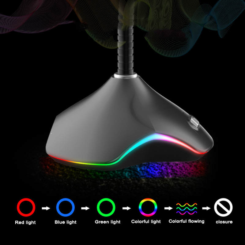 مايكروفون RGB للكمبيوتر والألعاب والبث المباشر | RGB Computer Gaming Live Streaming Microphone