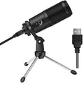 طقم مايكروفون تسجيل وبث مباشر مع حامل مكتبي متوافق مع iPhone | iPhone Compatible Live Recording Microphone Desktop Tripod Set
