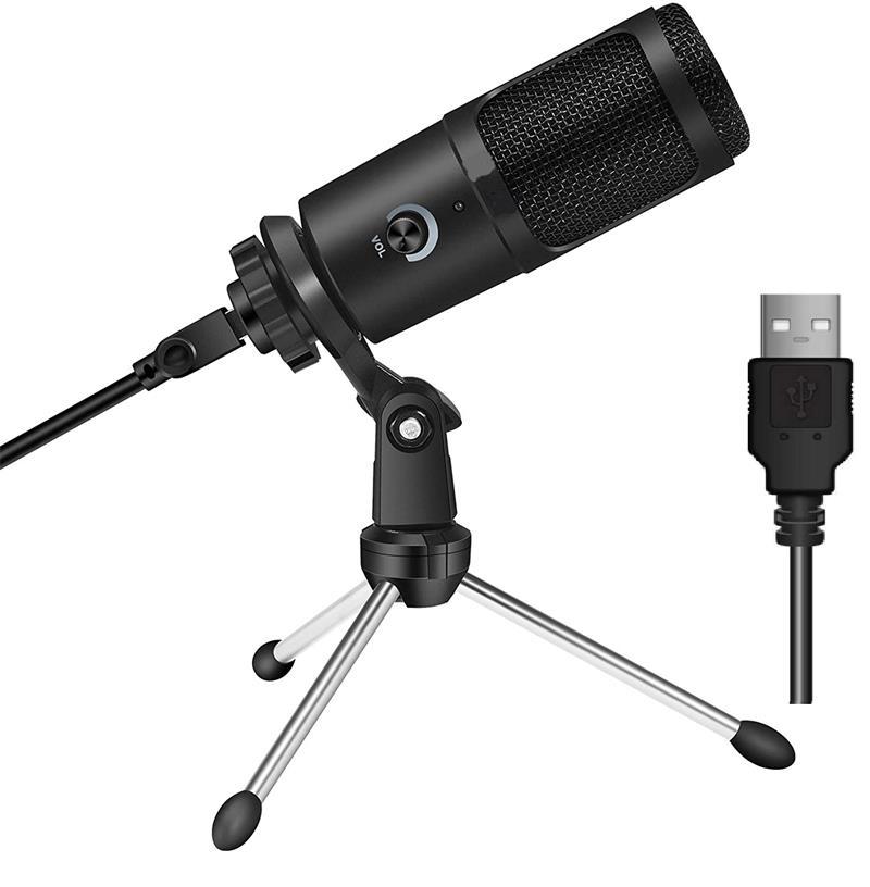 طقم مايكروفون تسجيل وبث مباشر مع حامل مكتبي متوافق مع iPhone | iPhone Compatible Live Recording Microphone Desktop Tripod Set