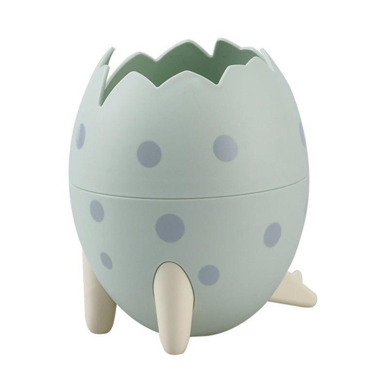 حافظة تخزين مكتبية ديناصور | Desktop Storage Box Pen Holder Organizer Eyebrow Pencil Glasses Dinosaur Egg Storage Bucket Fashion Cartoon
