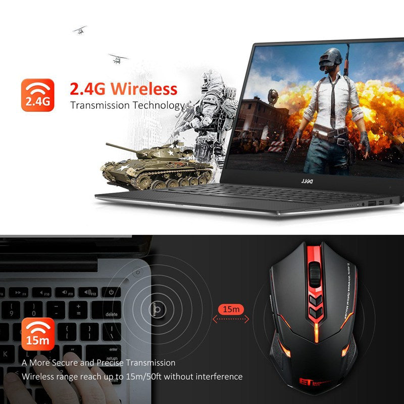 ماوس لاسلكي صامت مضيء موفر للطاقة | Power-Saving Silent Luminous Wireless Mouse