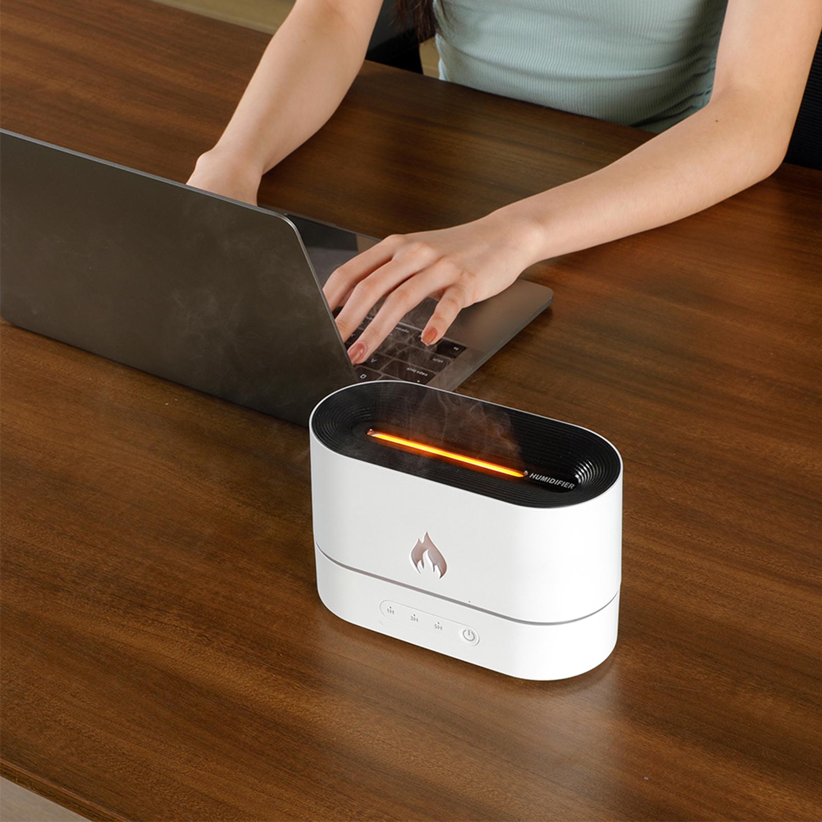 جهاز عطور بتأثير اللهب مع مرطب هادئ | Flame Aromatherapy Humidifier Diffuser Home Decor