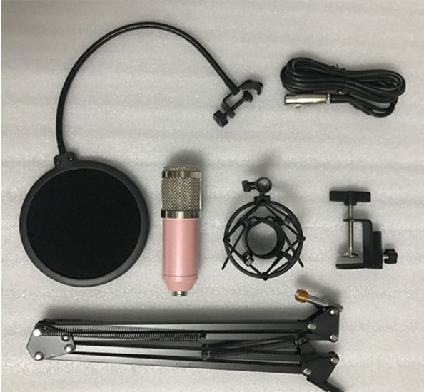 طقم مايكروفون BM800 مع حامل وشبكة وحامل صدمات | BM800 Microphone Set with Cantilever Stand, Pop Filter & Shock Mount