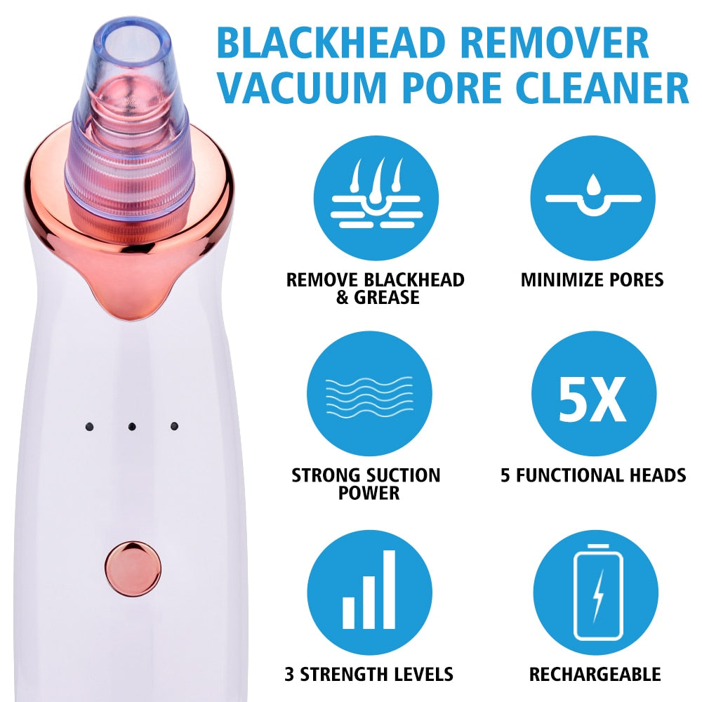 جهاز شفط الرؤوس السوداء الكهربائي لغسيل الوجه | Blackhead Instrument Electric Suction Facial Washing