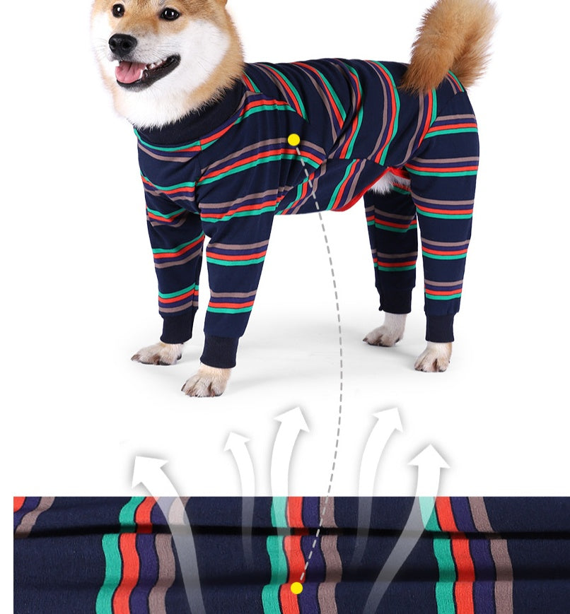 بيجامة كلاب قطنية مرنة بأربعة أرجل | Fully Enclosed High Elastic Four-Legged Dog Pajamas