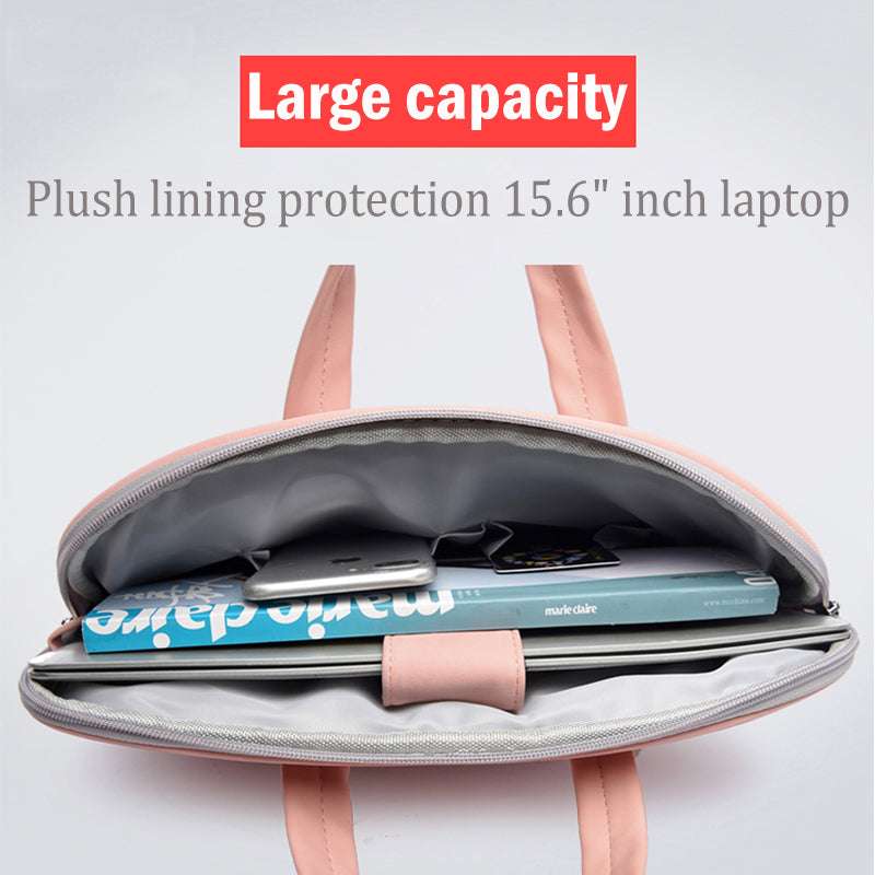 حقيبة لابتوب جلد PU نسائية مع حامل ماوس للماكبوك 13-15.6 بوصة | PU Leather Women Laptop Bag Notebook Briefcase For Macbook 13.3 14 15.6 Inch With Mouse Bag